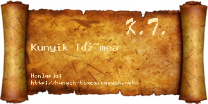 Kunyik Tímea névjegykártya